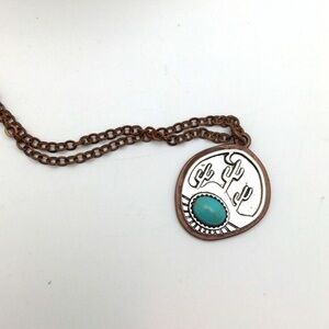 Desert Scene Pendant with Turquoise Bead